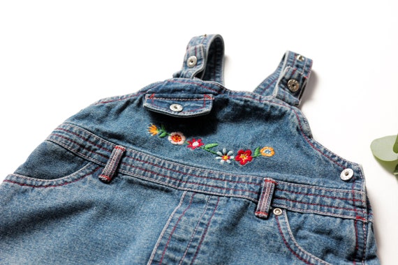 Vintage Baby Girl Clothes size 86 jean dress deni… - image 2