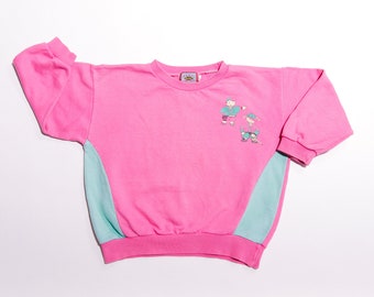 Vintage Baby Clothes age 4 - 5 years wear baby clothing pastel pink bold colour sweatshirt toddler pullover activewear kids sports clothing