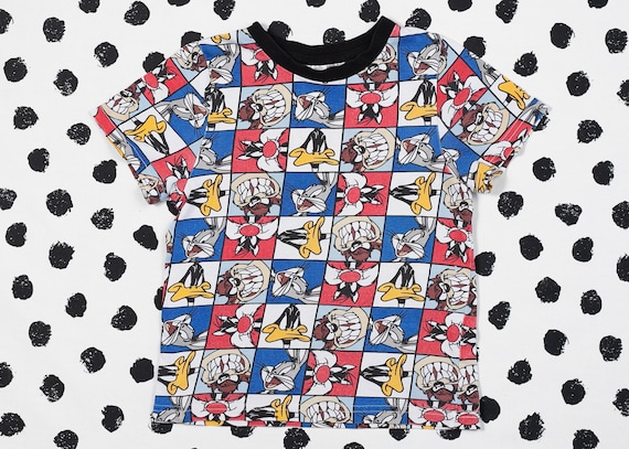 Looney Tunes Tee Shirt . Age 2 - 4 years size 98 Kids Vintage T-Shirt Graphic Print T-Shirt 90s Kids Clothing