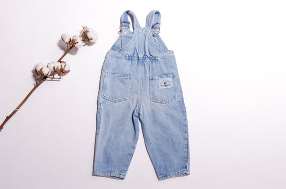 Vintage Baby Clothes light denim dungaree kids we… - image 3