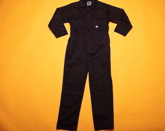 Vintage Navy Blue Coveralls Kids clothing cotton polyester blend jumpsuit racing F1 mechanic kids jumpsuit age 12 - 13 years