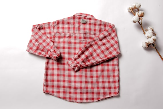 Vintage Boys Shirt age 7 - 8 red lumberjack check… - image 3