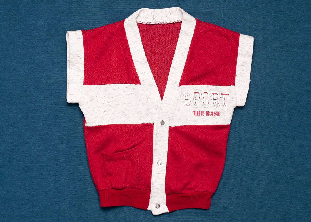 90s Kids Sports Vest . Age 6 7 Vintage Children Top Varsity Jacket