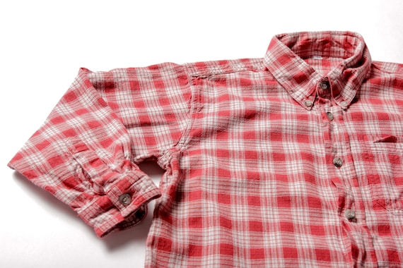 Vintage Boys Shirt age 7 - 8 red lumberjack check… - image 2