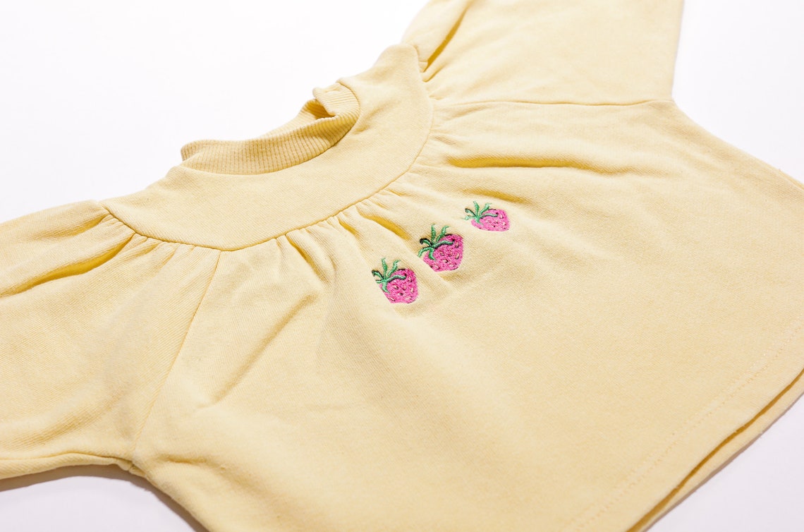 Vintage Baby Clothes Size 74 / 80 Kids Wear Baby Clothing Pastel Yellow Colour Sweatshirt Baby