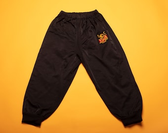 Kids Trainingsbroek vintage voetbal joggers zwarte katoenmix stretchy trainingsbroek sportbroek leeftijd 10 - 11 jaar