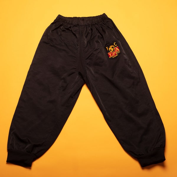 Pantalon d'entraînement pour enfants joggeurs de football vintage mélange de coton noir pantalon d'exercice extensible pantalon de sport âge 10 - 11 ans