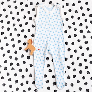 Vintage 70er Jahre Kleinkinder Füssling. Alter 12 Monate Baby Onesie Ganzanzug Kleinkind Bodysuit Frottee Kinder Strampler Niedlich Polka Dot Outfit Ganzanzug Kidswear