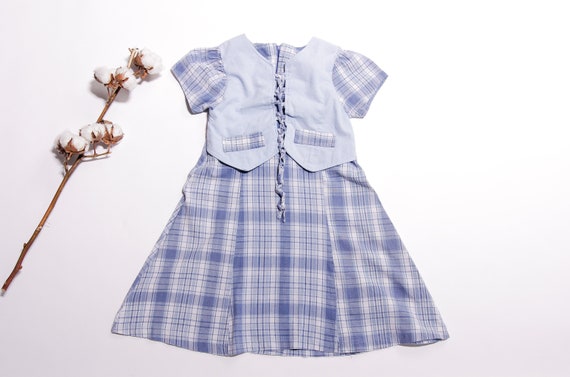 Baby blue plaid dress outlet