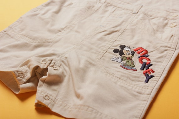 Vintage Kids Overalls beige Disney shortalls summ… - image 3