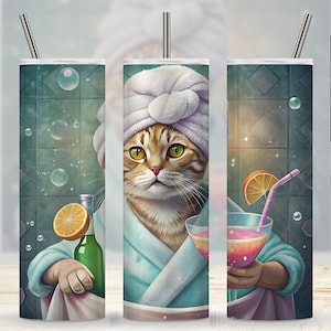 Funny Cat Tumbler Wrap Design, 20 OZ and30 Oz Tumbler,  Cute Cat Sublimation, Cat Quotes Tumbler Wraps, Straight,Tapered, Cat Png Designs