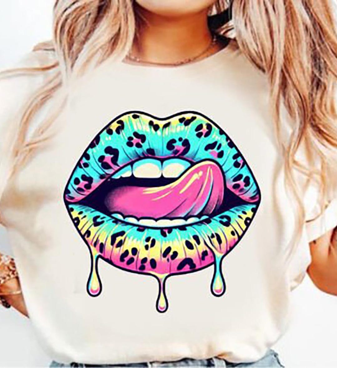 5 Leopard Lips Clipart Bundle - 5 Unique Sublimation Designs for T ...