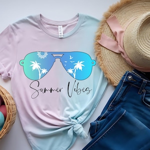 Summer Vibes Sunglasses T-Shirt PNG - Beach Sublimation Design, Png For Sublimation, Tshirt Png Design