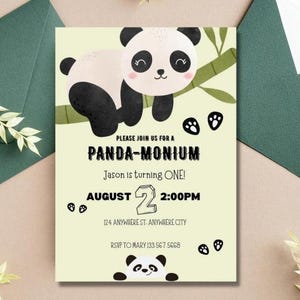 Bewerkbare canvassjabloon We can Bearly Wait babyshower babyshower, babyshower babyshower, babyshower baby, schattige panda babyshower