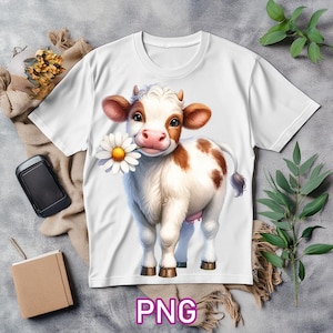 Pacote de vaca das terras altas florais de primavera PNG, clipart de vaca das terras altas PNG, clipart de vaca das terras altas, arte de vaca das terras altas, vaca fofa png, novilha das terras altas png