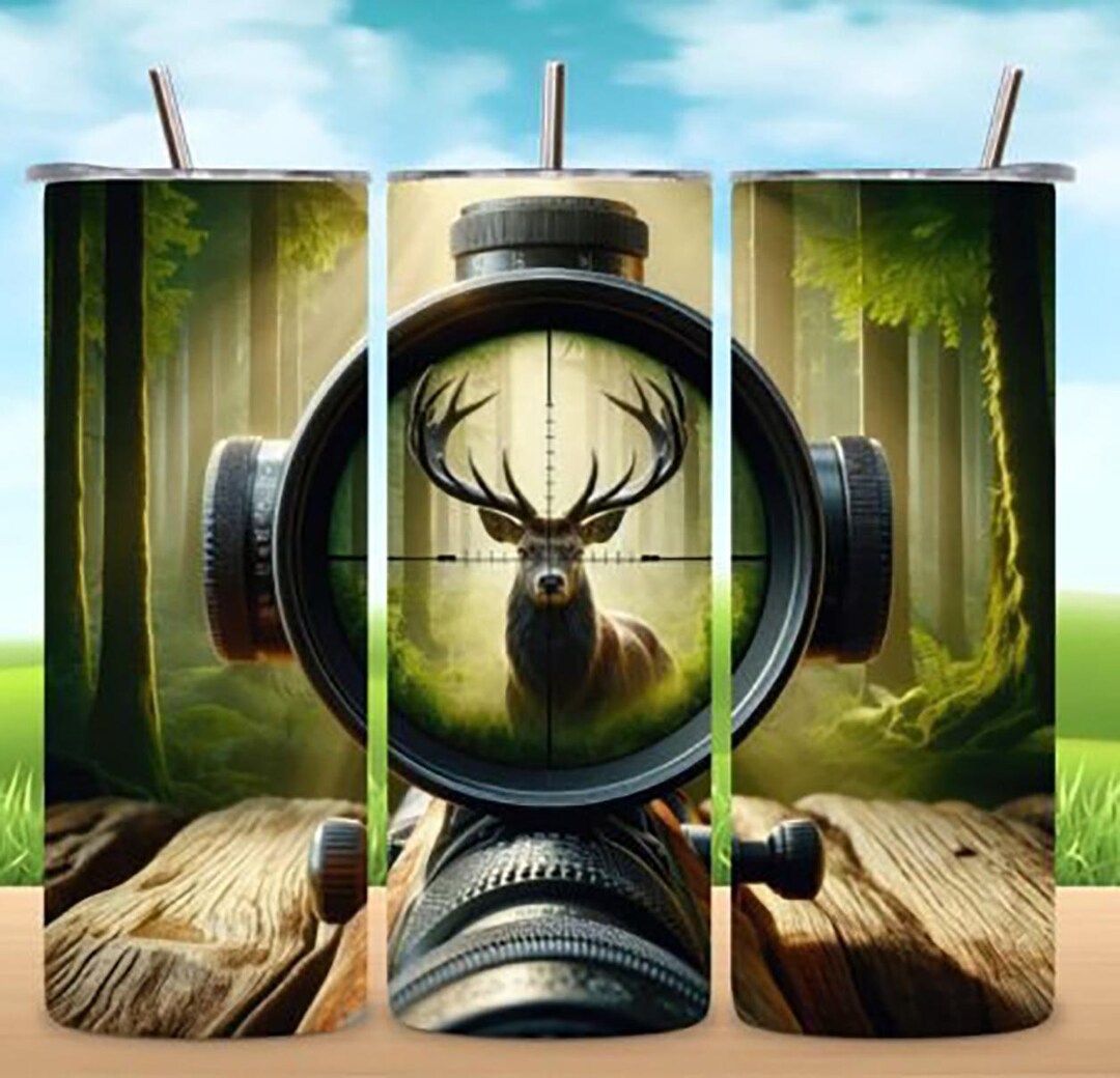 Deer Hunting Tumbler Wrap PNG | Sublimation Design for 20oz Tumblers ...