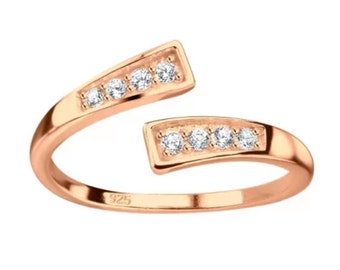 Toe ring toe ring rose gold zirconia 925 sterling silver as foot jewelry finger ring midi ring toe ring