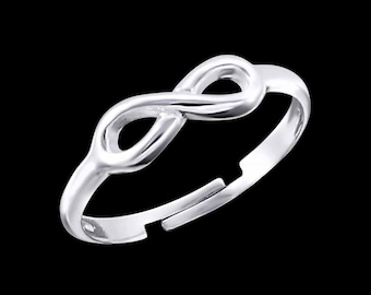 Zehenring Zehring Unendlich 925 Sterling Silber als Fußschmuck Finger Ring Midi Ring Zehring