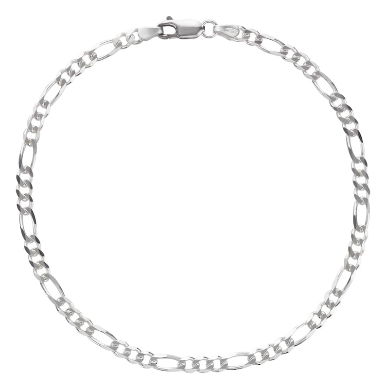 Foot Chain Anklet Figaro Necklace 925 Silver Foot Jewelry Etsy