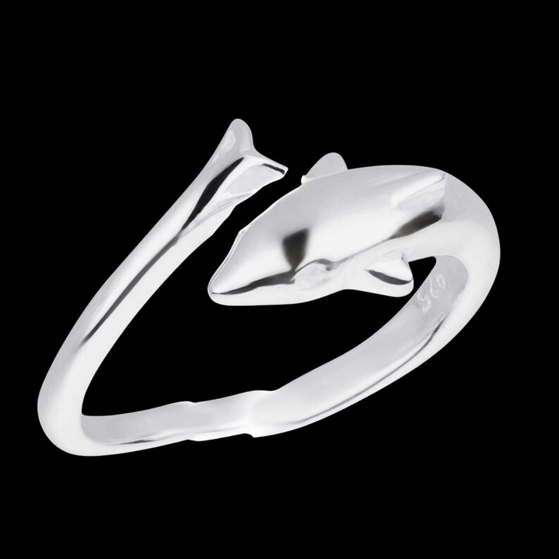 Toe ring Toe ring dolphin 925 sterling silver as foot jewelry finger ring midi ring toe ring image 2