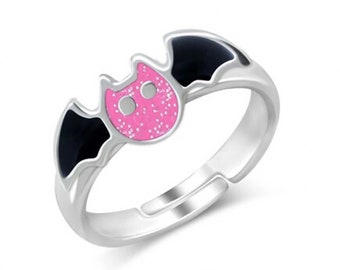 Ring für Kinder Fledermaus 925 Silber echt Sterling Silber Mädchen Kinderring Fingerring Silberring Kinderschmuck