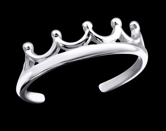 Toe ring Toe ring crown 925 sterling silver as foot jewelry finger ring midi ring toe ring