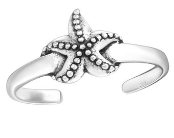 Toe ring Toe ring starfish 925 sterling silver as foot jewelry finger ring midi ring toe ring