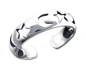 Toe ring Toe ring Stars 925 sterling silver as foot jewelry finger ring midi ring toe ring