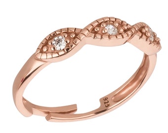 Zehenring Zehring Rosegold 925 Sterling Silber als Fußschmuck Finger Ring Midi Ring Zehring