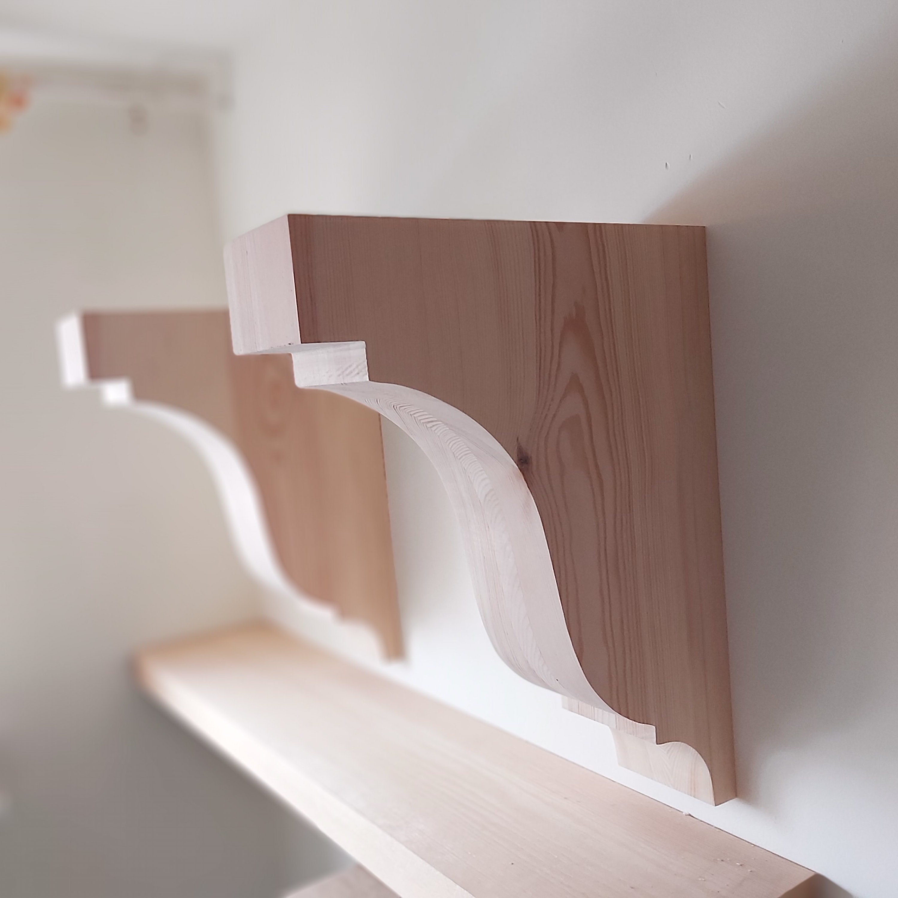 2 Paires De Supports Muraux En Bois Pour Étagères Design