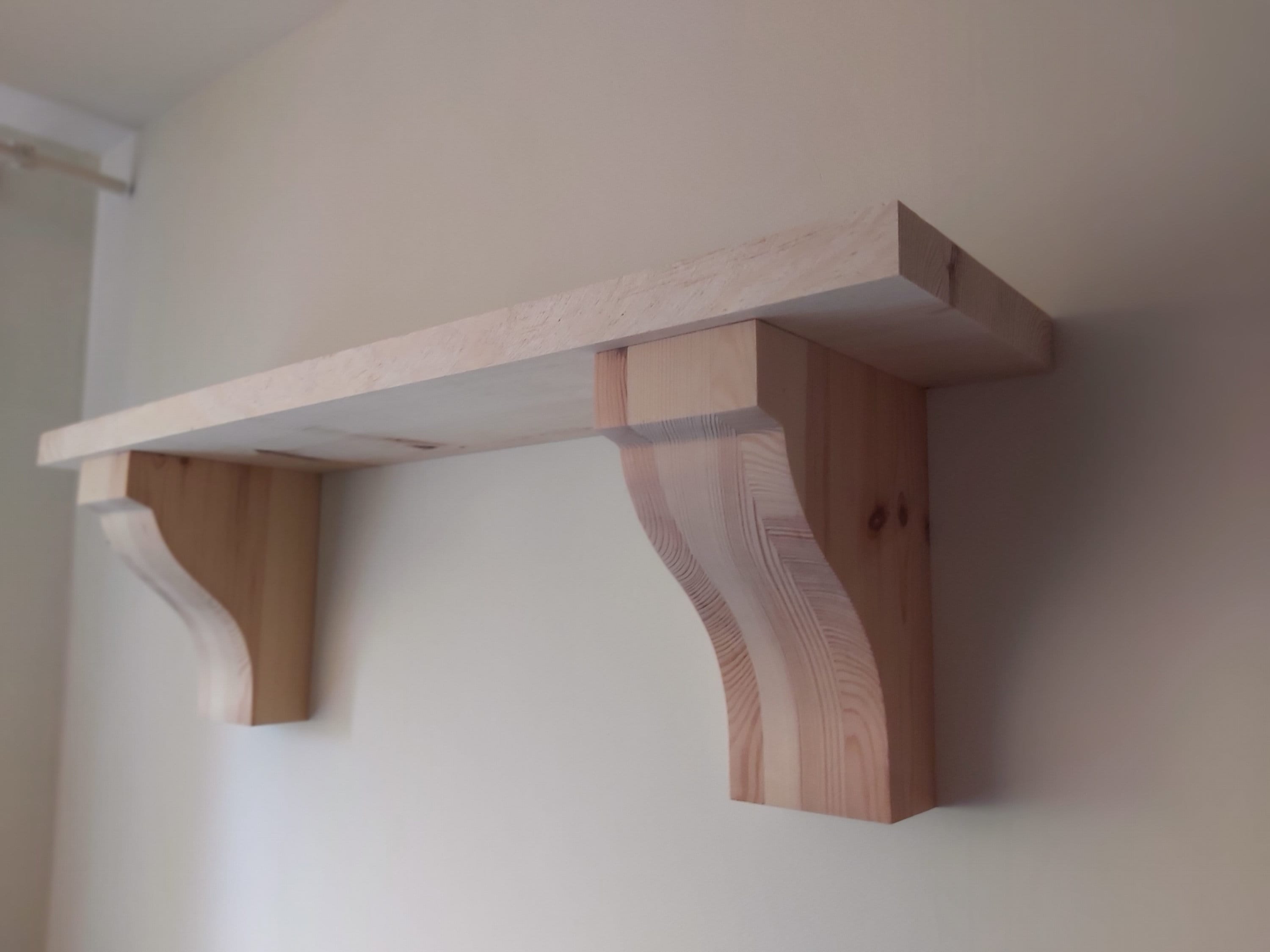 One pair solid wooden brackets shelf bracket handmade H Etsy