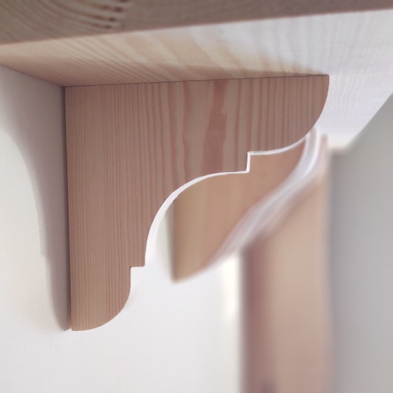Wealrit - 2 Ménsulas De Madera Maciza, Soportes Decorativos Para