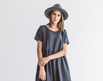 MIA Linen dress with sleeves, summer dress in midi length