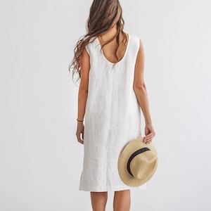 Ready to ship, AVERY linen dress, Khaki midi length summer dress