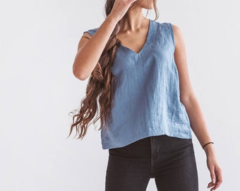 HEIDI linen top, crop linen summer top