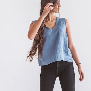 HEIDI linen top, crop linen summer top