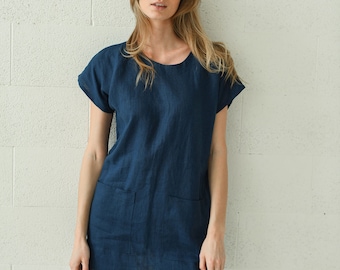 Túnica de lino relajada con bolsillos EVELYN