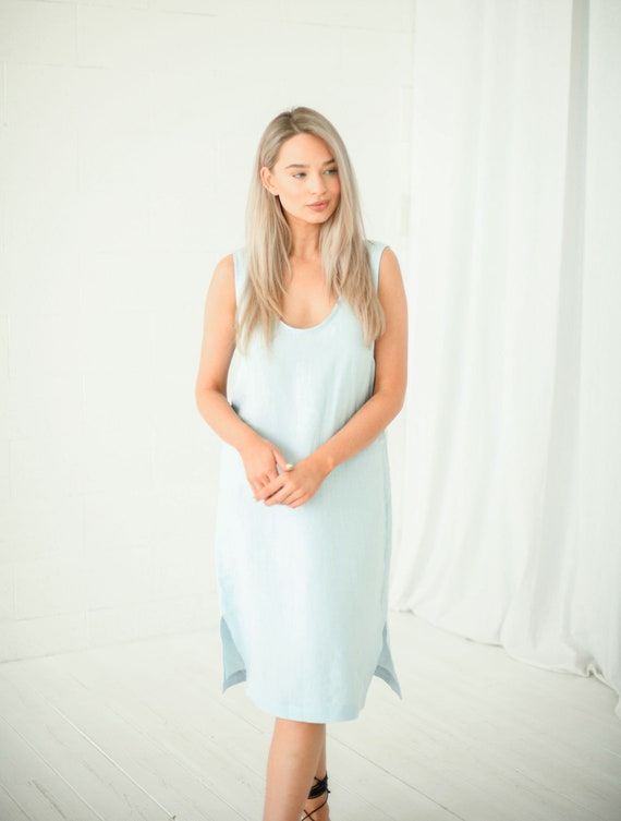 chinese dress ladies Maxi linen dress AGRA in White main image 0