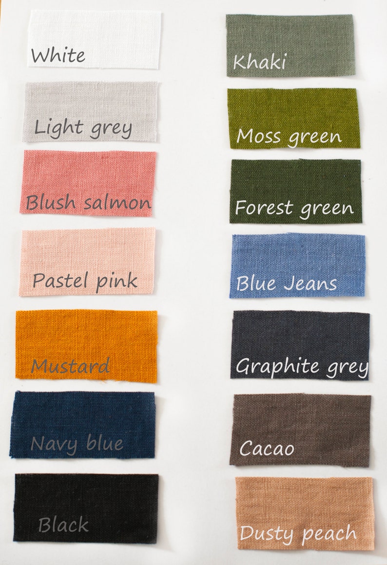 Linen fabric color options for womens linen dress