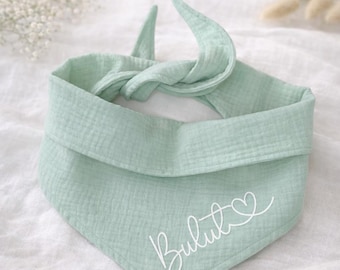 Hundehalstuch Bulut in 25 Farben!!!  Halstuch, Bandana für Hunde, Halstuch mit Namen, personalisiert zum Binden oder Knöpfen aus Musselin