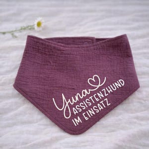 Personalized Luna dog bandana in 25 colors, dog bandana with name and custom text, for tying or buttoning, made of muslin image 2