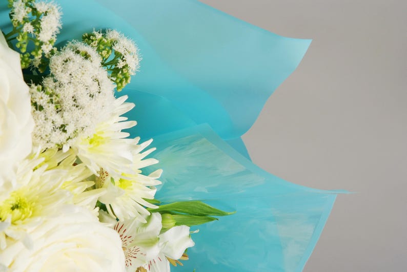 Clear Cellophane Florist Wrap / Gift Wrap - 40 Micron 800mm Wide afbeelding 2