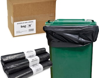 240L Wheelie Bin Liners - Heavy Duty, Leak Resistant, 30x46x53 Inch