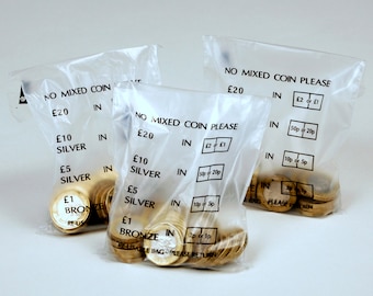 Coin Bags No Mixed Coin Plastic Money Bank Bags