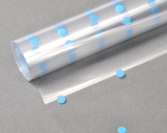 Baby Blue Dot Cellophane Florist / Gift Wrap