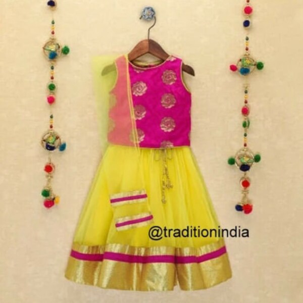 Festive Wear Kids Lehenga Set, Indian Outfits For Girls, Designer Kids Lehenga Choli, Lehenga Choli, Readymade Ethnic Wear Kids Lehenga,