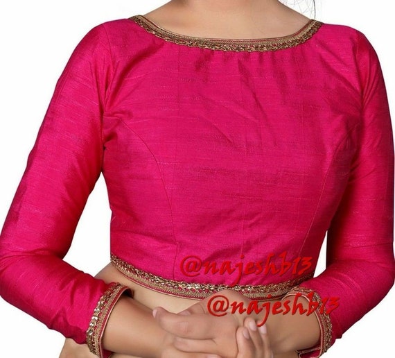 long sleeve hot pink blouse