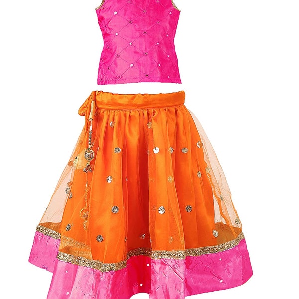 Prêt à porter pour enfants Lehenga Set, prêt-à-porter ethnique, tenues indiennes pour bébés filles, designer enfants Lehenga Choli, vêtements de fête pour enfants