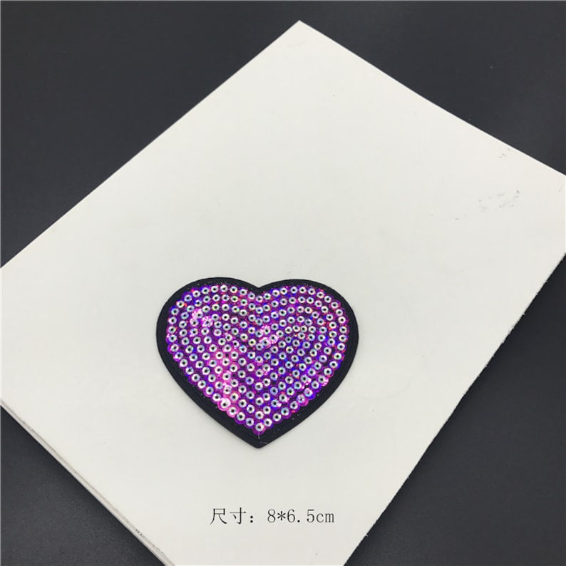 8PC love pentagram sequin patch cool badge iron on patch sew on patch embroidered patch patch for jacket applique