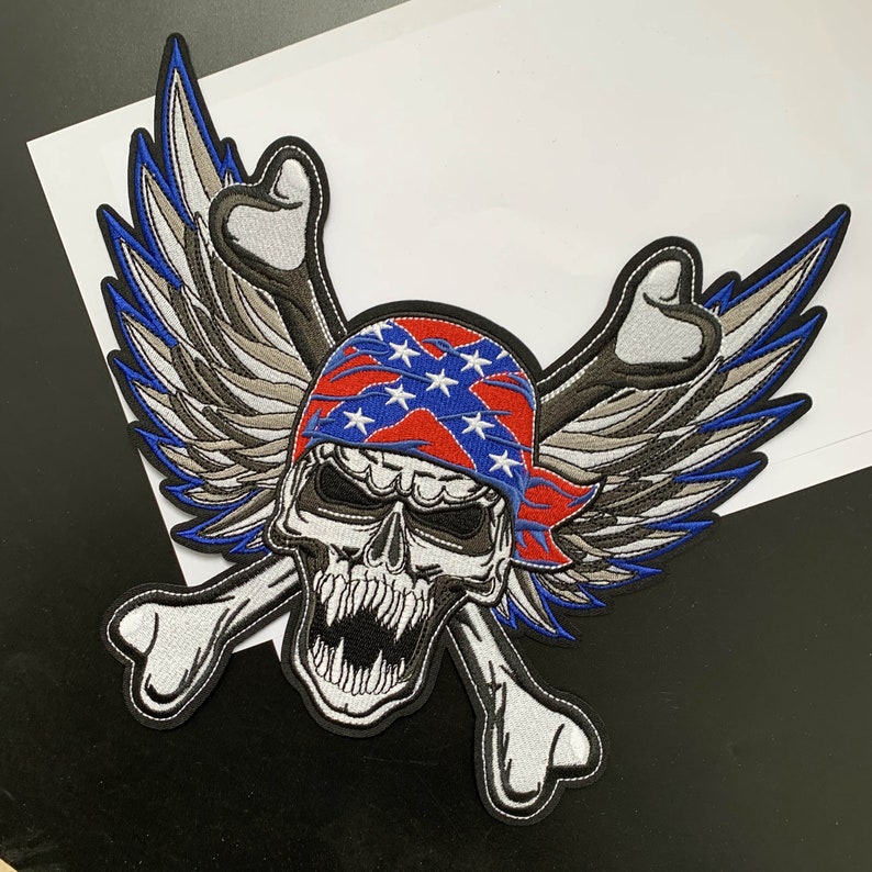 Pirate skull wings embroidery Patch cool badge iron on patch sew on patch embroidered patch patch for jacket applique